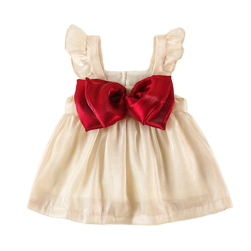 Baby Kid Girls Solid Color Bow Rompers Dresses Wholesale 220310186