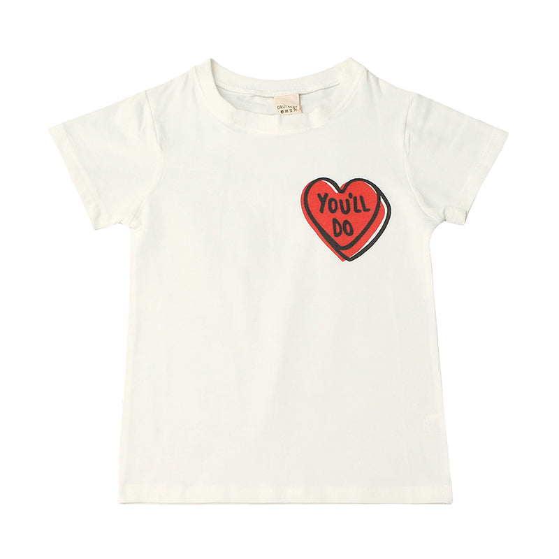 Baby Kid Unisex Letters Love heart Valentine's Day T-Shirts Wholesale 22031020