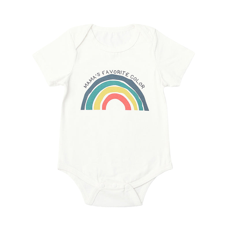 Baby Unisex Letters Rainbow Print Rompers Wholesale 22031080