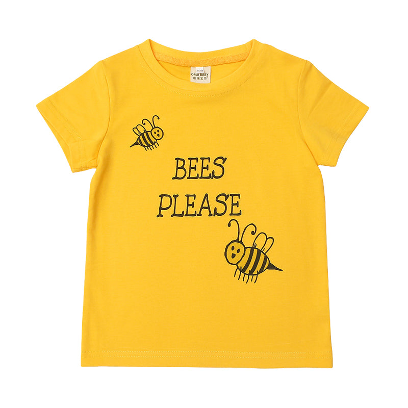 Baby Kid Girls Boys Letters Cartoon Print T-Shirts Wholesale 22031091