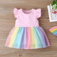 Load image into Gallery viewer, Baby Kid Girls Rainbow Dresses Wholesale 22031503
