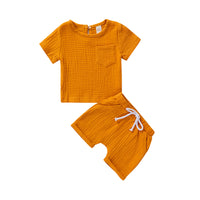 Load image into Gallery viewer, 2 Pieces Set Baby Kid Boys Solid Color T-Shirts And Shorts Wholesale 220315109
