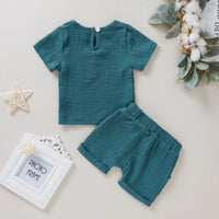 Load image into Gallery viewer, 2 Pieces Set Baby Kid Boys Solid Color T-Shirts And Shorts Wholesale 220315109
