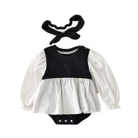 Load image into Gallery viewer, Baby Girls Color-blocking Rompers Headwear Wholesale 220315113

