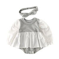 Load image into Gallery viewer, Baby Girls Color-blocking Rompers Headwear Wholesale 220315113
