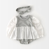 Load image into Gallery viewer, Baby Girls Color-blocking Rompers Headwear Wholesale 220315113
