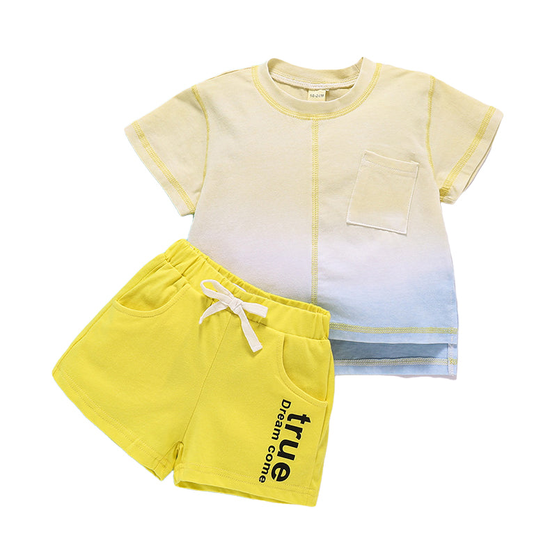 2 Pieces Set Baby Kid Boys Letters Print T-Shirts And Shorts Wholesale 220315125