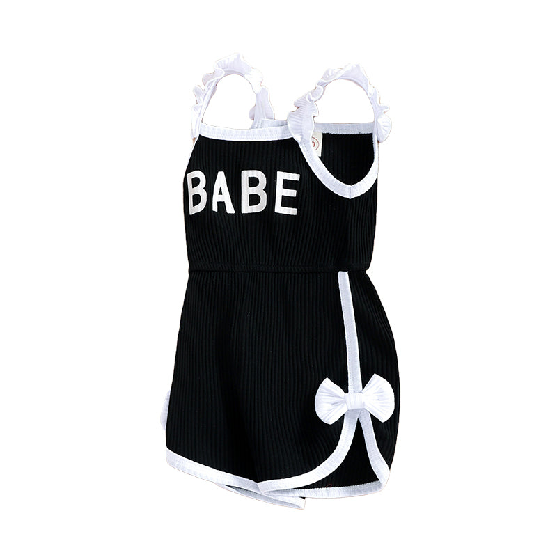 Baby Kid Girls Letters Bow Rompers Wholesale 220315178