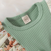 Load image into Gallery viewer, Baby Girls Flower Bow Print Rompers Wholesale 220315184
