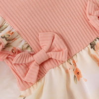 Load image into Gallery viewer, Baby Girls Flower Bow Print Rompers Wholesale 220315184
