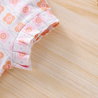 Load image into Gallery viewer, 2 Pieces Set Baby Kid Girls Flower Print Tops And Solid Color Shorts Wholesale 220315196
