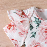 Load image into Gallery viewer, 3 Pieces Set Baby Girls Flower Print Rompers Dresses And Bow Headwear Wholesale 220315199
