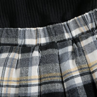 Load image into Gallery viewer, 2 Pieces Set Baby Kid Girls Solid Color Muslin&amp;Ribbed Tank Tops And Checked Skirts Wholesale 220315200
