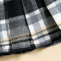 Load image into Gallery viewer, 2 Pieces Set Baby Kid Girls Solid Color Muslin&amp;Ribbed Tank Tops And Checked Skirts Wholesale 220315200
