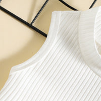 Load image into Gallery viewer, 2 Pieces Set Baby Kid Girls Solid Color Muslin&amp;Ribbed Tank Tops And Checked Skirts Wholesale 220315200
