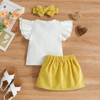 Load image into Gallery viewer, 2 Pieces Set Baby Kid Girls Solid Color Bow Muslin&amp;Ribbed Tank Tops And Skirts Wholesale 220315211
