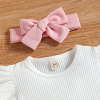 Load image into Gallery viewer, 2 Pieces Set Baby Kid Girls Solid Color Bow Muslin&amp;Ribbed Tank Tops And Skirts Wholesale 220315211
