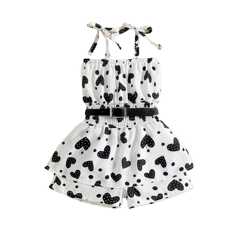Baby Kid Girls Love heart Polka dots Valentine's Day Rompers Wholesale 220315238