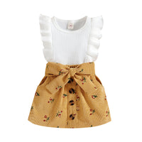 Load image into Gallery viewer, 2 Pieces Set Baby Kid Girls Solid Color Tank Tops And Flower Skirts Wholesale 220315260
