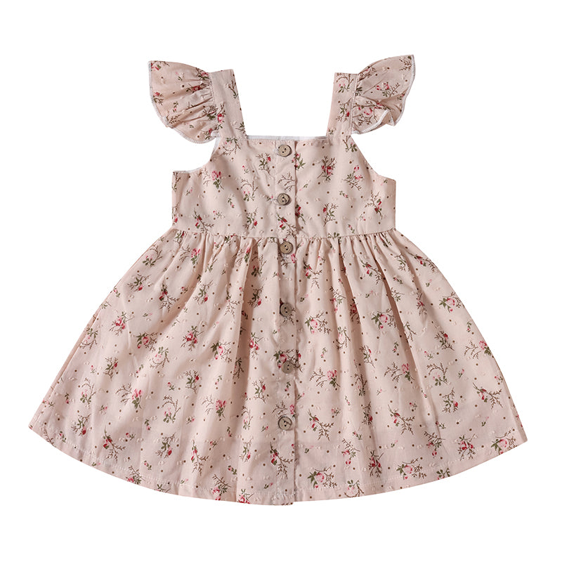 Baby Kid Girls Flower Print Dresses Wholesale 220315291