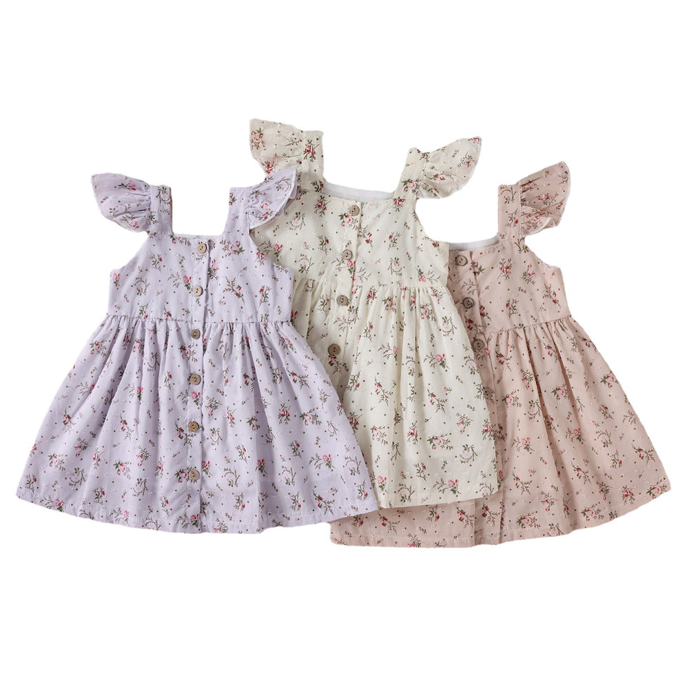 Baby Kid Girls Flower Print Dresses Wholesale 220315291