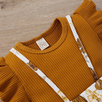 Load image into Gallery viewer, 3 Pieces Set Baby Girls Flower Print Skirts Solid Color Muslin&amp;Ribbed Tops And Headwear Wholesale 220315300
