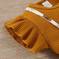 Load image into Gallery viewer, 3 Pieces Set Baby Girls Flower Print Skirts Solid Color Muslin&amp;Ribbed Tops And Headwear Wholesale 220315300
