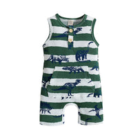 Load image into Gallery viewer, Baby Kid Boys Dinosaur Star Muslin&amp;Ribbed Print Jumpsuits Wholesale 220315322
