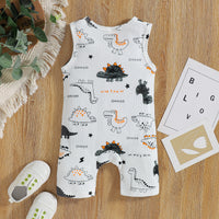 Load image into Gallery viewer, Baby Kid Boys Dinosaur Star Muslin&amp;Ribbed Print Jumpsuits Wholesale 220315322
