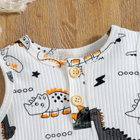 Load image into Gallery viewer, Baby Kid Boys Dinosaur Star Muslin&amp;Ribbed Print Jumpsuits Wholesale 220315322
