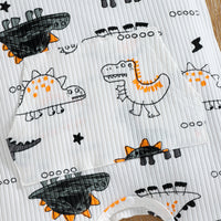 Load image into Gallery viewer, Baby Kid Boys Dinosaur Star Muslin&amp;Ribbed Print Jumpsuits Wholesale 220315322
