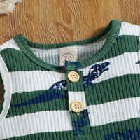 Load image into Gallery viewer, Baby Kid Boys Dinosaur Star Muslin&amp;Ribbed Print Jumpsuits Wholesale 220315322
