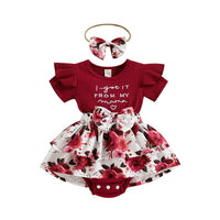 Load image into Gallery viewer, Baby Girls Flower Embroidered Muslin&amp;Ribbed Print Rompers Wholesale 220315407
