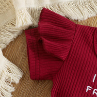 Load image into Gallery viewer, Baby Girls Flower Embroidered Muslin&amp;Ribbed Print Rompers Wholesale 220315407
