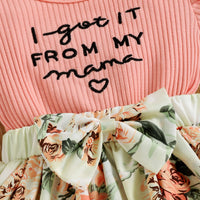 Load image into Gallery viewer, Baby Girls Flower Embroidered Muslin&amp;Ribbed Print Rompers Wholesale 220315407
