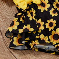 Load image into Gallery viewer, 2 Pieces Set Baby Girls Solid Color Muslin&amp;Ribbed Print Tops And Flower Rompers Wholesale 22031566
