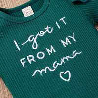 Load image into Gallery viewer, 3 Pieces Set Baby Girls Letters Muslin&amp;Ribbed Print Rompers Flower Shorts And Bow Headwear Wholesale 22031586
