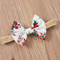 Load image into Gallery viewer, 3 Pieces Set Baby Girls Letters Muslin&amp;Ribbed Print Rompers Flower Shorts And Bow Headwear Wholesale 22031586
