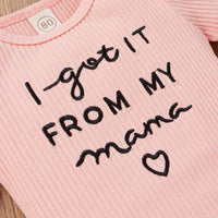 Load image into Gallery viewer, 3 Pieces Set Baby Girls Letters Muslin&amp;Ribbed Print Rompers Flower Shorts And Bow Headwear Wholesale 22031586
