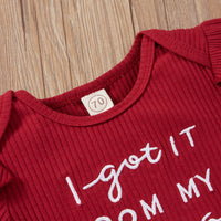 Load image into Gallery viewer, 3 Pieces Set Baby Girls Letters Print Rompers Flower Skirts And Bow Headwear Wholesale 22031588
