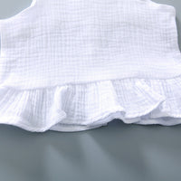 Load image into Gallery viewer, 2 Pieces Set Baby Girls Solid Color Tank Tops And Bow Shorts Wholesale 220317120
