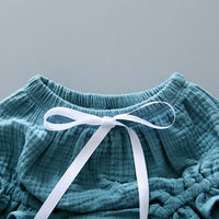 Load image into Gallery viewer, 2 Pieces Set Baby Girls Solid Color Tank Tops And Bow Shorts Wholesale 220317120
