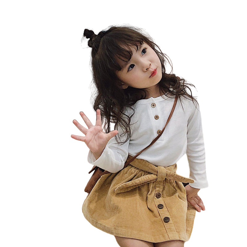 Baby Kid Girls Solid Color Tops Wholesale 22031718
