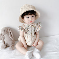 Load image into Gallery viewer, Baby Girls Flower Print Rompers Wholesale 220317194
