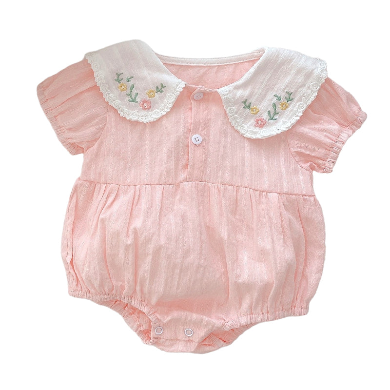 Baby Girls Solid Color Rompers Wholesale 220317228