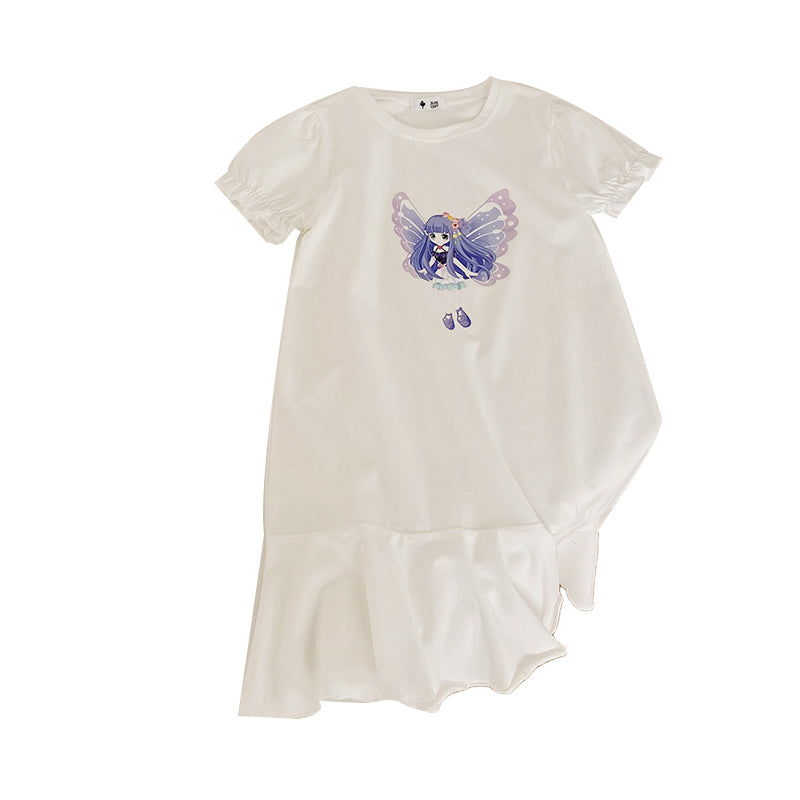 Baby Kid Girls Cartoon Print Dresses Wholesale 220317335