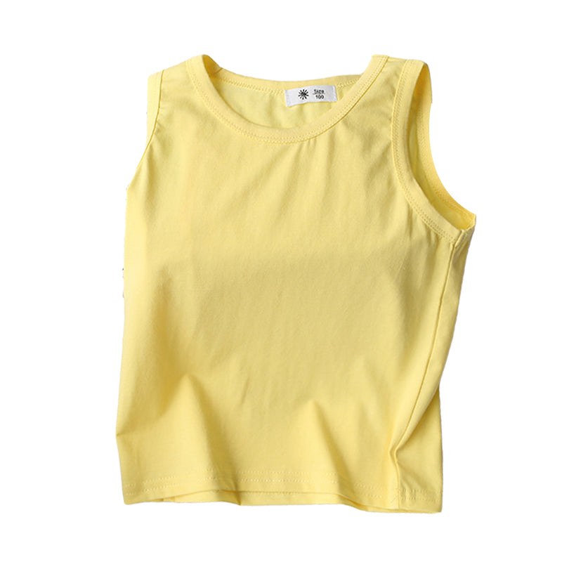 Baby Kid Unisex Solid Color Color-blocking Tank Tops Wholesale 220317349