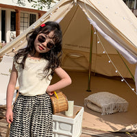 Load image into Gallery viewer, Baby Kid Girls Solid Color Crochet T-Shirts Wholesale 220317447
