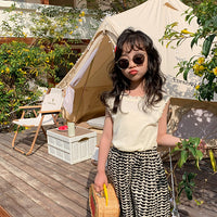 Load image into Gallery viewer, Baby Kid Girls Solid Color Crochet T-Shirts Wholesale 220317447
