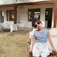 Load image into Gallery viewer, Baby Kid Girls Solid Color Crochet T-Shirts Wholesale 220317447
